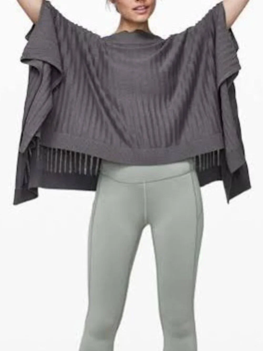NWOT Lululemon Dark Gray Forward Flow Poncho, Cotton/Silk, One Size